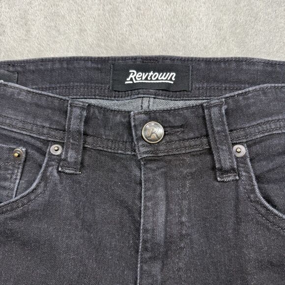 Revtown Automatic Decade Denim Jeans Men’s 32x34 Black Cotton Straight Leg - Picture 9 of 10